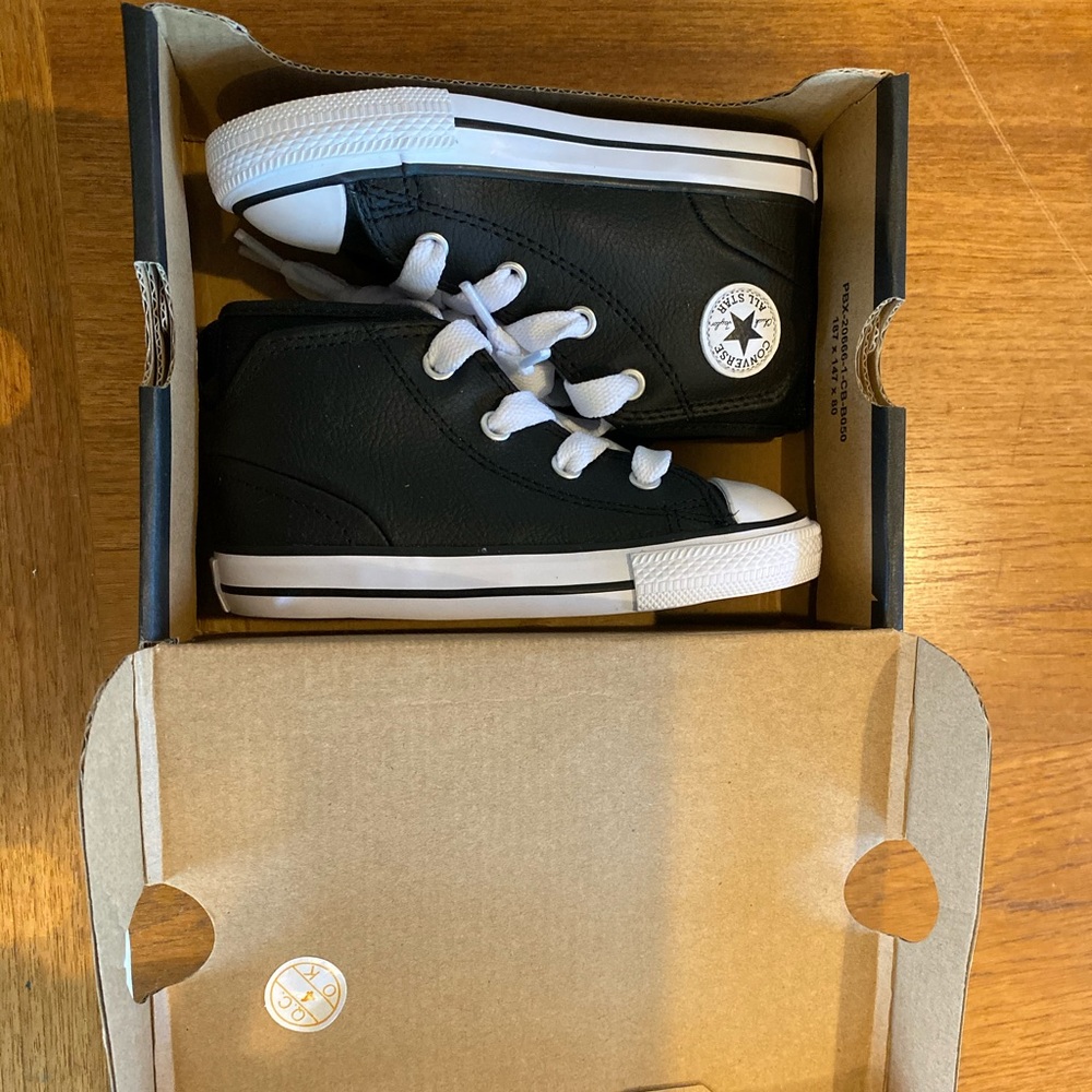 Brand New Toddler Faux Leather Converse High Tops